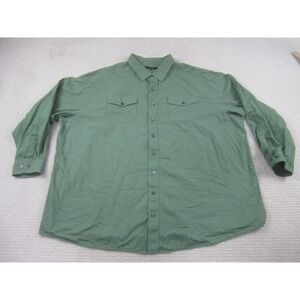 Synrgy Shirt Mens 4XLT‎ Green Button Down Long Sleeve Pockets Big Tall Cotton